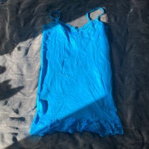 Blue lace tank top